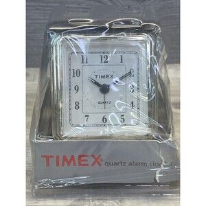 Vintage Timex Quartz Travel Alarm Clock Brown Super Slim Snooze Analog New 3527T
